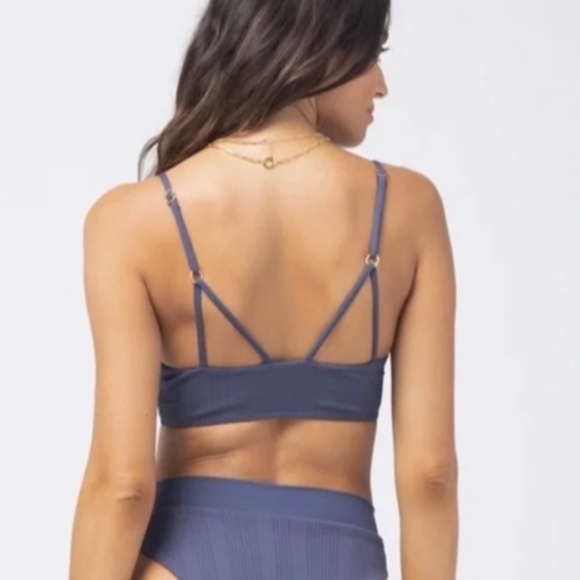L*Space Siren Pointelle Ribbed Bikini Top in Slate Size M - NWT - Picture 3 of 12